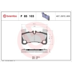 Brake Pad Set BREMBO P85103 for AUDI