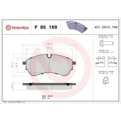Brake Pad Set BREMBO P85169 for MAN