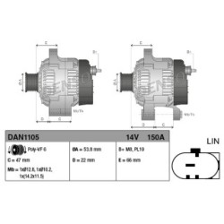 Alternator DENSO DAN1105 for LAND ROVER DISCOVERY