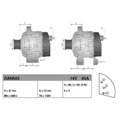 Alternator DENSO DAN655 OE 2871A303