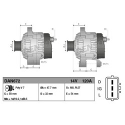 Alternator DENSO DAN672 for JAGUAR XJ