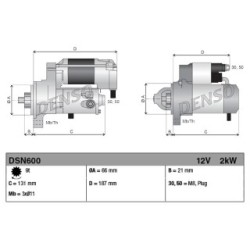 Starter Motor DENSO DSN600 for LAND ROVER DEFENDER
