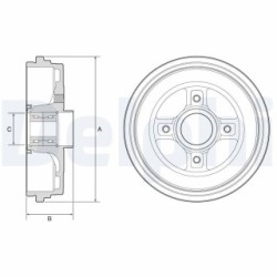 Brake Drum DELPHI BFR626 for RENAULT CLIO OE 432002176R