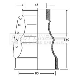 Cv Joint Boot Kit FIRST LINE FCB2122 for VW TRANSPORTER