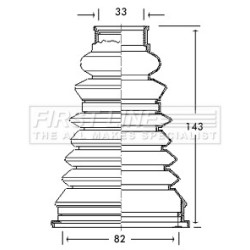 Cv Joint Boot Kit FIRST LINE FCB2163R for DACIA