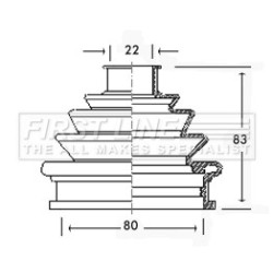 Cv Joint Boot Kit FIRST LINE FCB2239 for AUDI