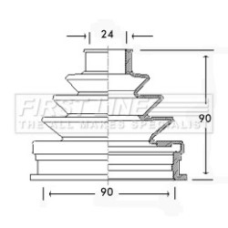 Cv Joint Boot Kit FIRST LINE FCB2240 for AUDI