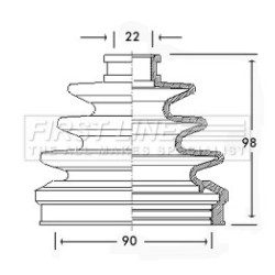 Cv Joint Boot Kit FIRST LINE FCB2276 for HONDA