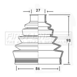 Cv Joint Boot Kit FIRST LINE FCB2304 for ABARTH