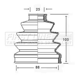 Cv Joint Boot Kit FIRST LINE FCB2332 for ISUZU