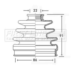 Cv Joint Boot Kit FIRST LINE FCB2342 for ROVER 600