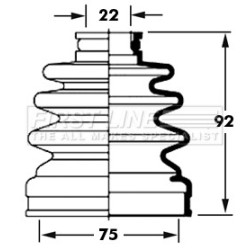 Cv Joint Boot Kit FIRST LINE FCB2370 for KIA SHUMA