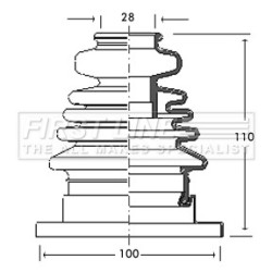 Cv Joint Boot Kit FIRST LINE FCB2753 for AUDI