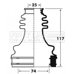 Cv Joint Boot Kit FIRST LINE FCB2916 for PORSCHE
