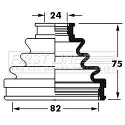 Cv Joint Boot Kit FIRST LINE FCB6005 for LEXUS RX OE 0443722150
