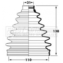 Cv Joint Boot Kit FIRST LINE FCB6057 for TOYOTA LAND OE 0443860020