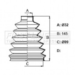 Cv Joint Boot Kit FIRST LINE FCB6171 for MERCEDES M-CLASS