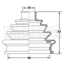 Cv Joint Boot Kit FIRST LINE FCB6175 for AUDI