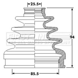 Cv Joint Boot Kit FIRST LINE FCB6219 for MAZDA 6