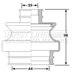 Cv Joint Boot Kit FIRST LINE FCB6263 for MERCEDES V-CLASS