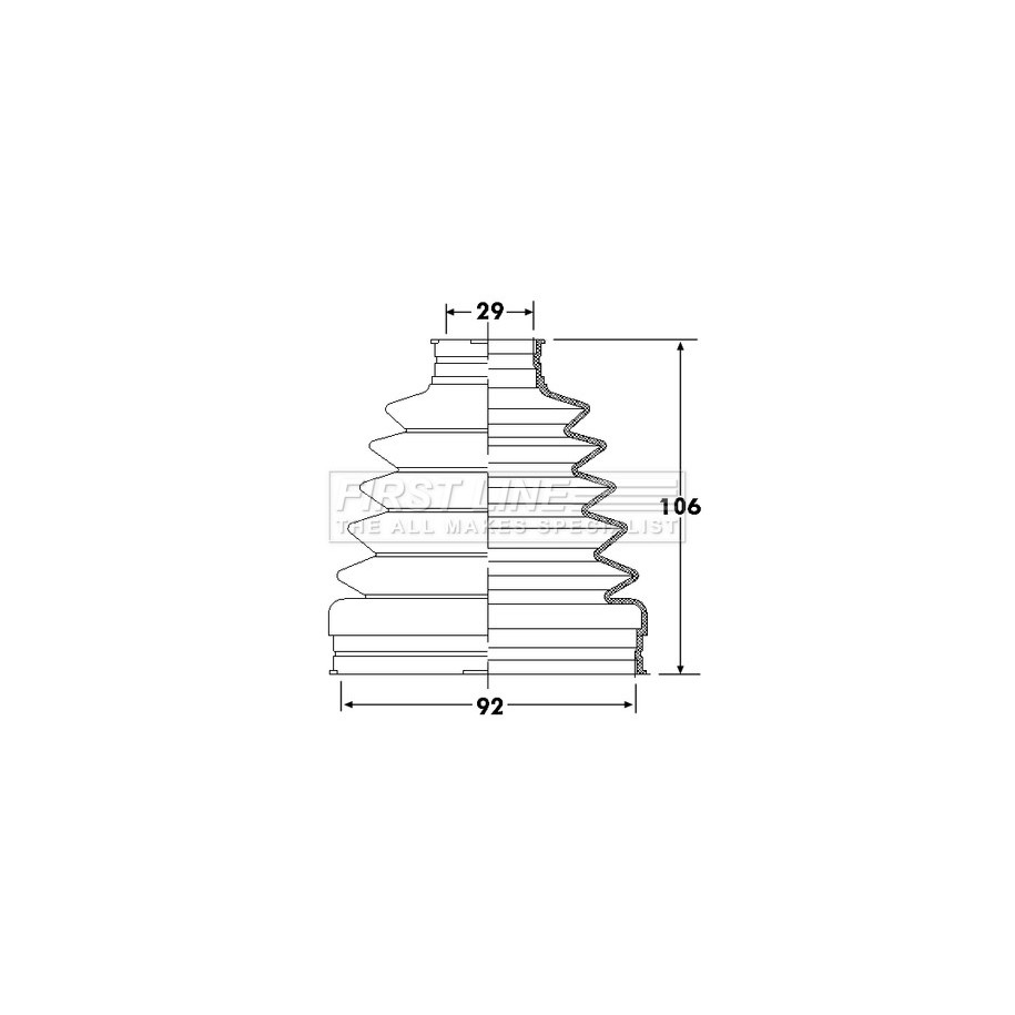 Cv Joint Boot Kit FIRST LINE FCB6307 for MERCEDES M-CLASS