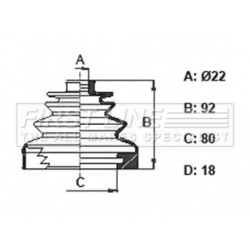 Cv Joint Boot Kit FIRST LINE FCB6322 for NISSAN TERRANO OE 397410F00A