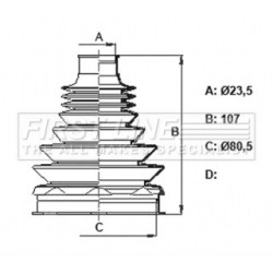 Cv Joint Boot Kit FIRST LINE FCB6369 for FIAT