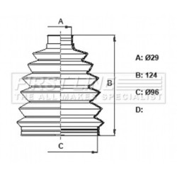 Cv Joint Boot Kit FIRST LINE FCB6384 for MERCEDES M-CLASS