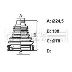 Cv Joint Boot Kit FIRST LINE FCB6396 for ABARTH