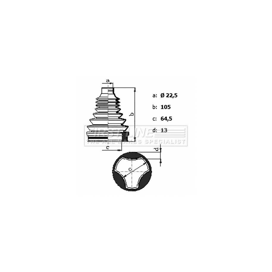 Cv Joint Boot Kit FIRST LINE FCB6434 for CHRYSLER