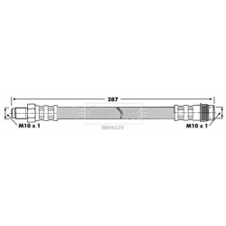 Brake Hose Pipe BORG & BECK BBH6229 for RENAULT 19