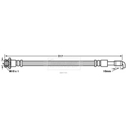 Brake Hose Pipe BORG & BECK BBH7704 for NISSAN JUKE