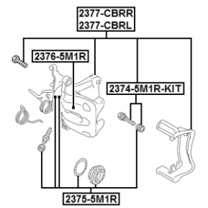 Guide Bolt Brake Caliper - FEBEST 23745M1RKIT