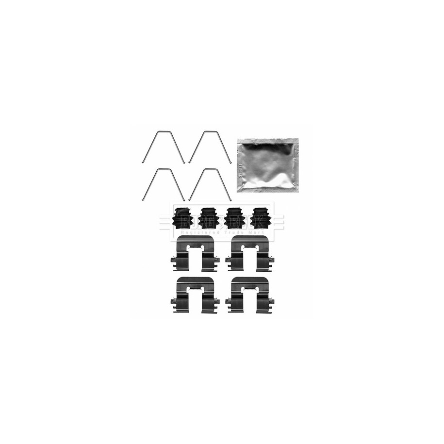 Brake Disc Pad Accessory Kit BORG & BECK BBK1646 for KIA