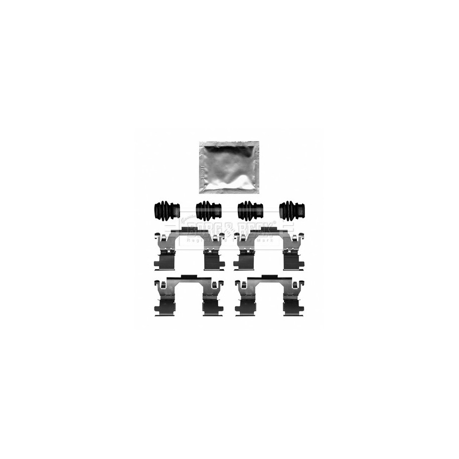 Brake Disc Pad Accessory Kit BORG & BECK BBK1658 for RENAULT
