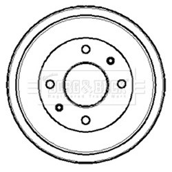 Brake Drum BORG & BECK BBR7028 for AUSTIN