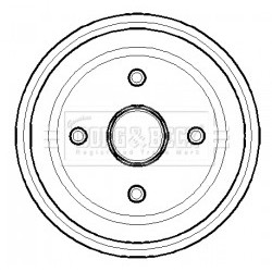 Brake Drum BORG & BECK BBR7123 for VAUXHALL CORSA