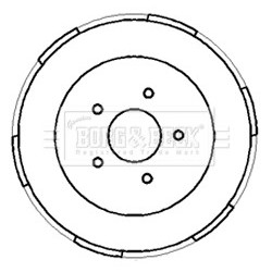 Brake Drum BORG & BECK BBR7186 for FORD TRANSIT OE 3C111126AA