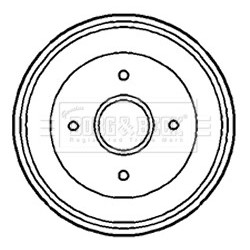 Brake Drum BORG & BECK BBR7188 for FORD OE 1011288