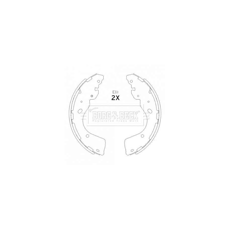 Brake Shoe Set BORG & BECK BBS6445 for FORD