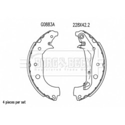 Brake Shoe Set BORG & BECK BBS6515 for FORD ECOSPORT OE 1782874