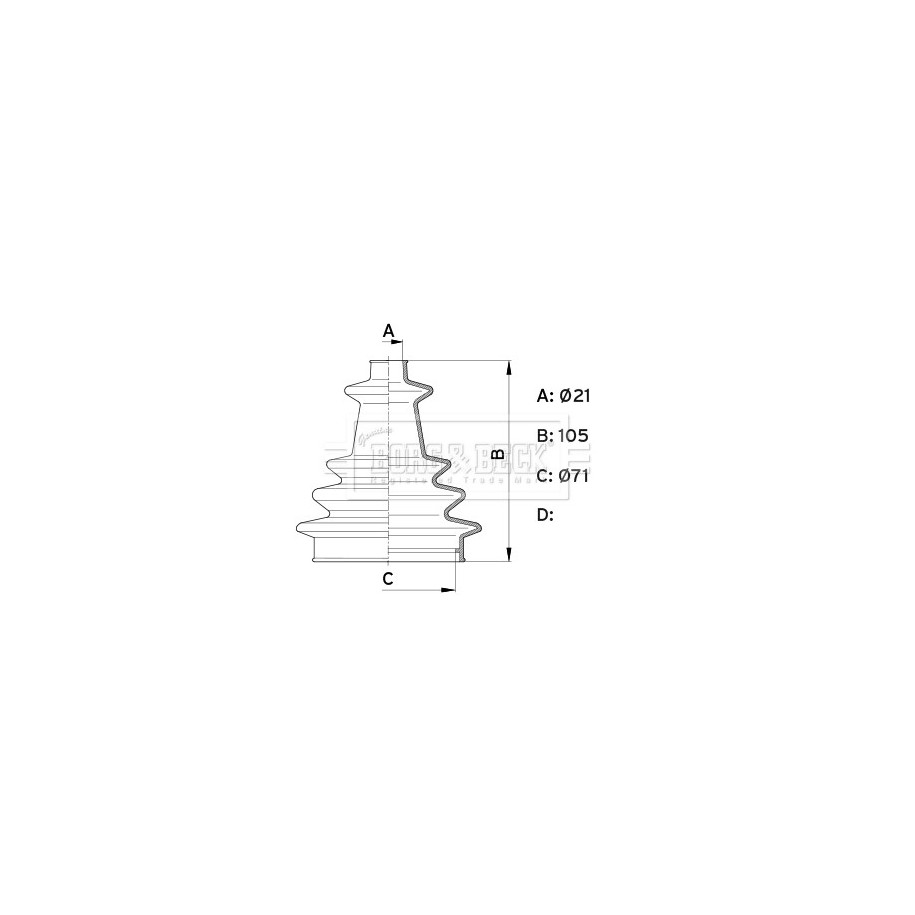 Cv Joint Boot BORG & BECK BCB1002 OE 9201993
