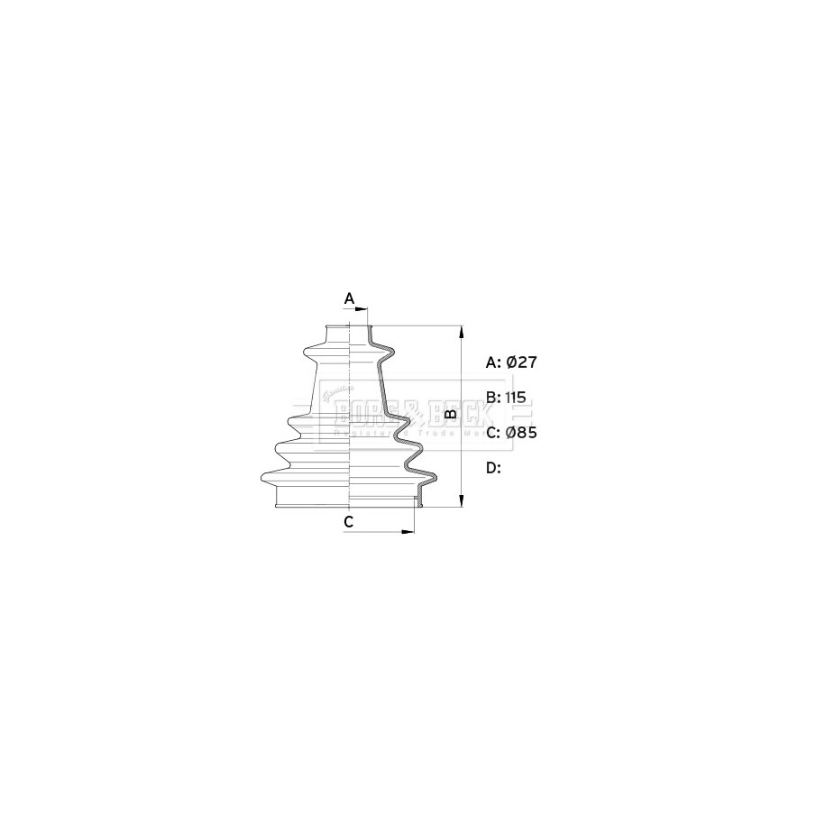Cv Joint Boot BORG & BECK BCB1003