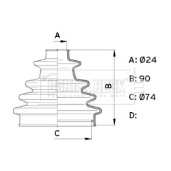 Cv Joint Boot BORG & BECK BCB1004