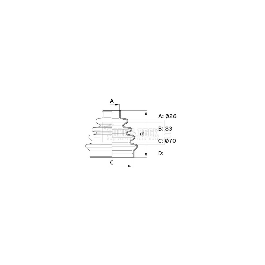 Cv Joint Boot BORG & BECK BCB1005