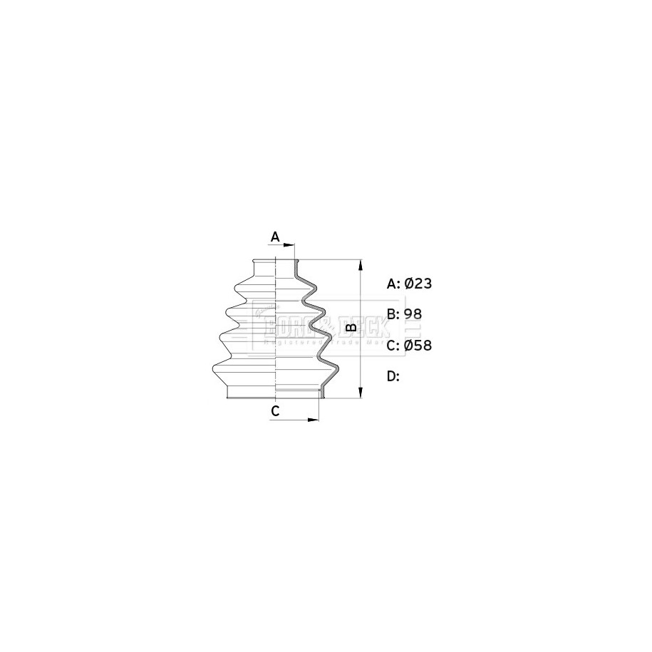 Cv Joint Boot BORG & BECK BCB1008