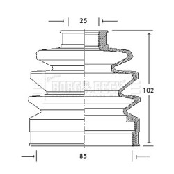 Cv Joint Boot Kit BORG & BECK BCB2055 for FORD
