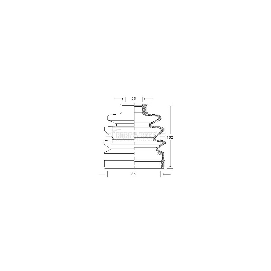 Cv Joint Boot Kit BORG & BECK BCB2055 for FORD