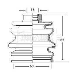 Cv Joint Boot Kit BORG & BECK BCB2076 for SUZUKI ALTO
