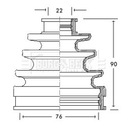 Cv Joint Boot Kit BORG & BECK BCB2107 for TOYOTA